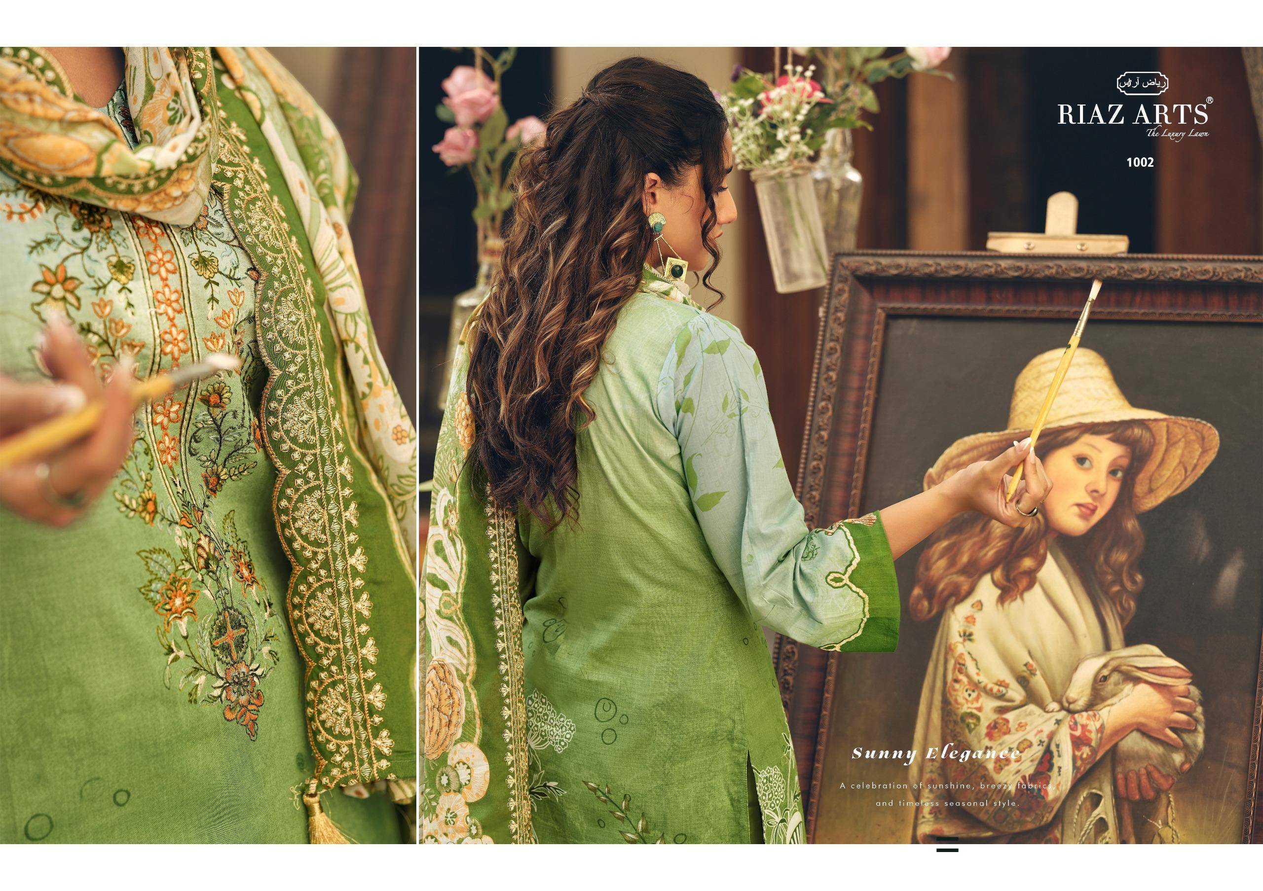 ABU SAEED by RIAZ ARTS PRINTS 13063 TO 13068 SERIES Pakistani Stylish Embroidered LAWN COTTON COLLECTION At Wholesale Price